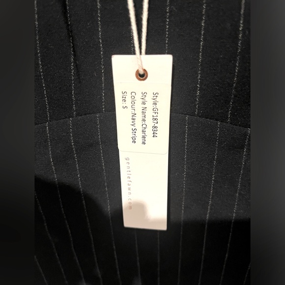 Dark Navy Blue Pinstripe Sleeveless Round-neck Mini Dress NWT - Picture 10 of 12